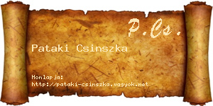 Pataki Csinszka névjegykártya